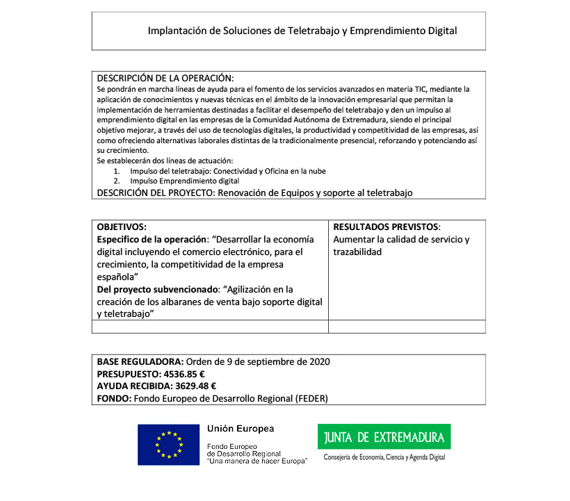 Implantación de Soluciones de Teletrabajo y Emprendimiento Digital